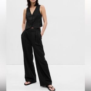 Gap Linen Pleated Wide Leg Pants